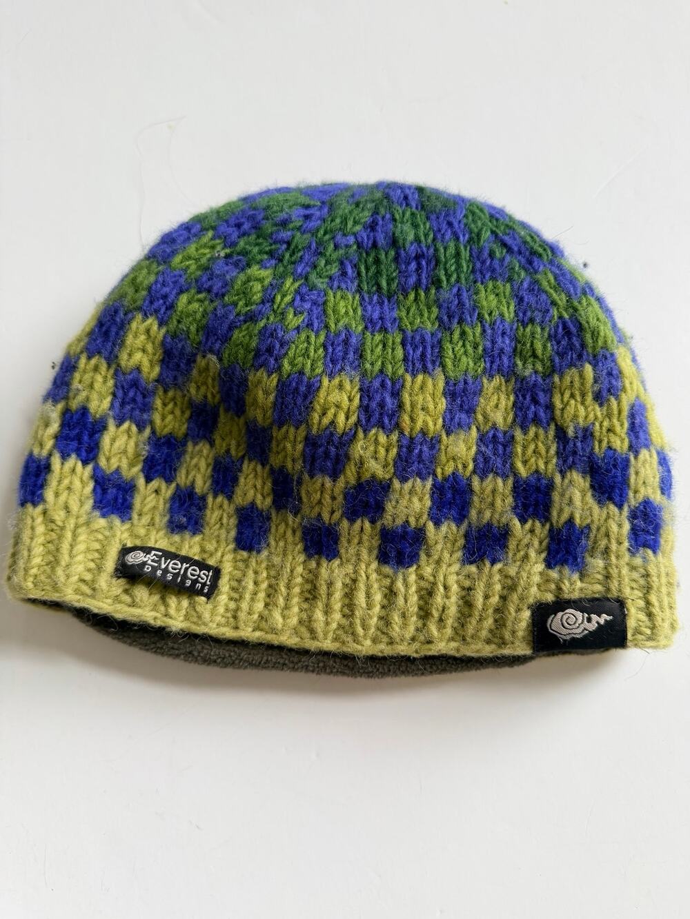 Everest Kids Wool Fleece Lined Checkered Winter Hat 5-12 years